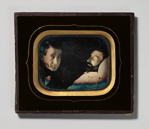 [Portrait of Living Man beside Dead Man]