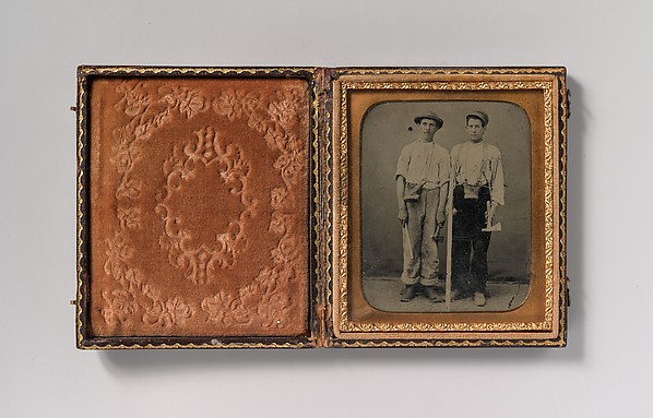 [Two Young Workmen with Hatchets]