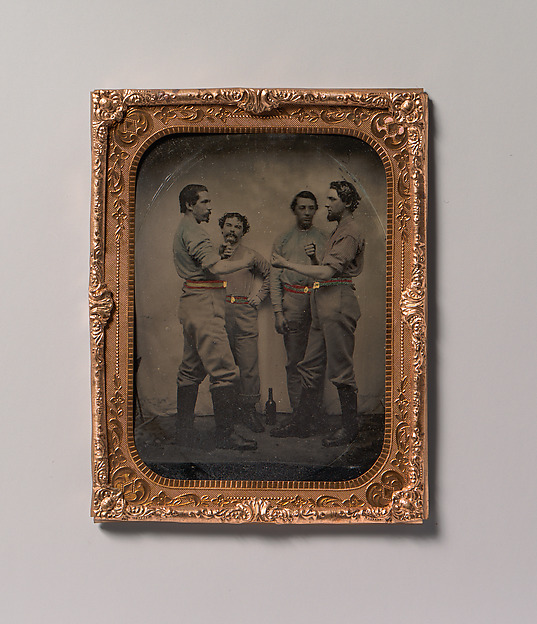 [Four Pugilists with a Bottle at Their Feet]
