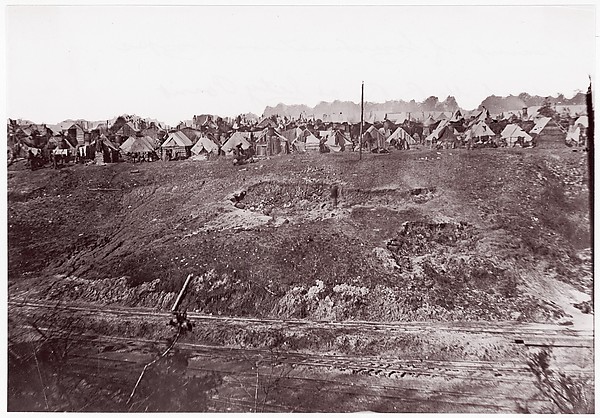 [Camp of Construction Corps, U.S. Military Railroad at City Point, Virginia]