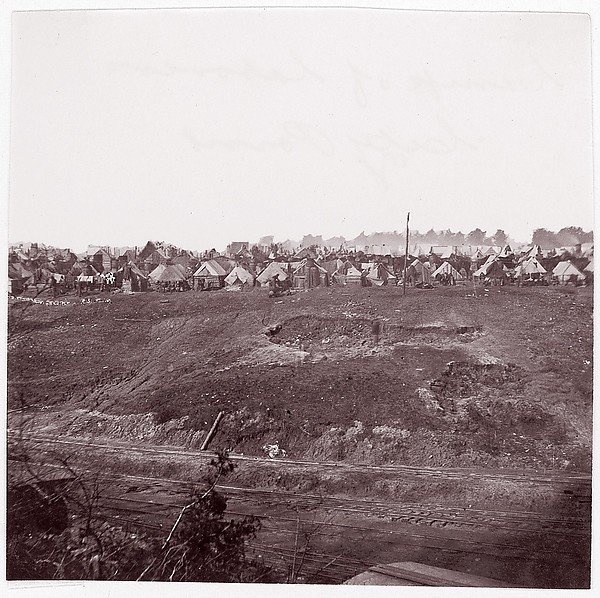 [Camp of Construction Corps, U.S. Military Railroad at City Point, Virginia]