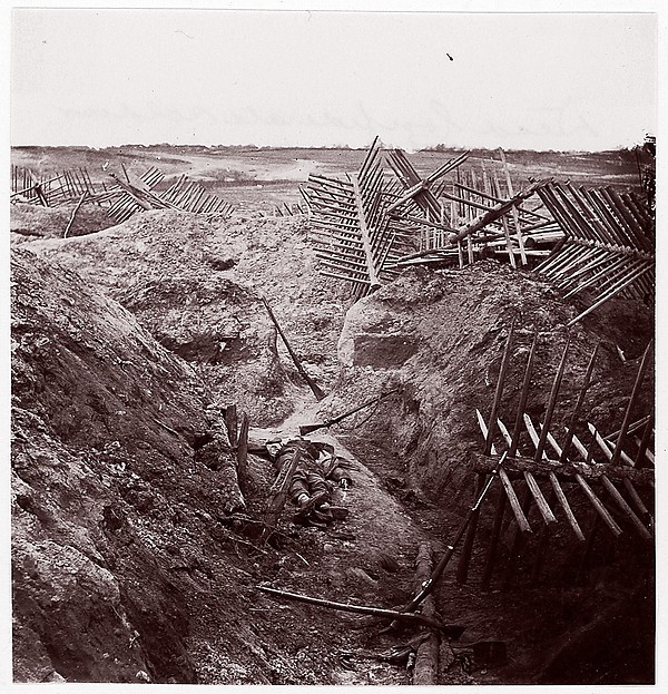 [Dead Confederate Soldier in the Trenches of Fort Mahone, Petersburg, Virginia]