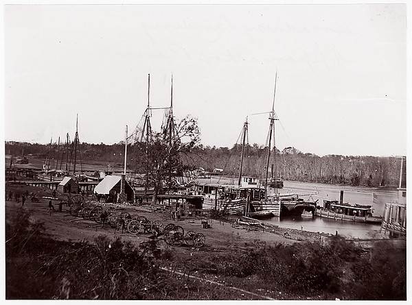 [Broadway Landing with Supply Boats, Appomattox River, Virginia]