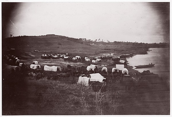 [Wagons Below Confederate Entrenchments, Belle Plain, Virginia]