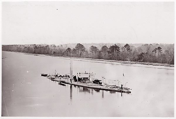 U.S. Monitor "Casco" on James River, taken from a lookout tower on bank.