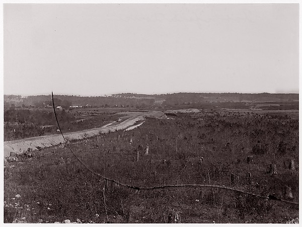 [Landscape with Distant View of Earthwork Fortifications]