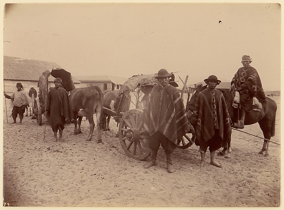 [Group of Indians with Cart and Oxen]