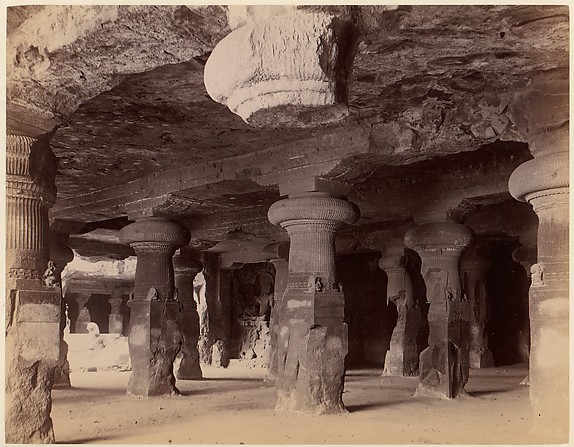 [Pillars in the Monolithic Temple at Elephanta, Near Bombay]