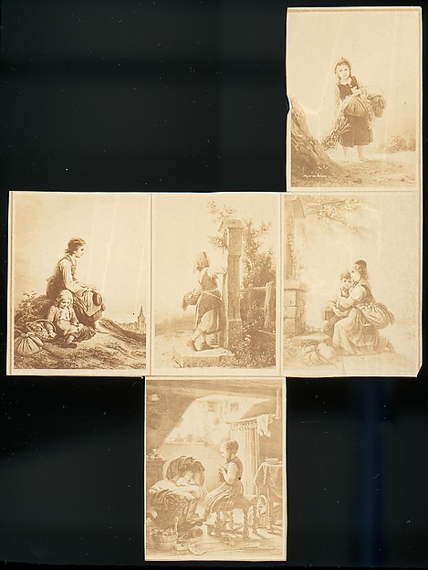 [Uncut sheet of reproductions of paintings of children]