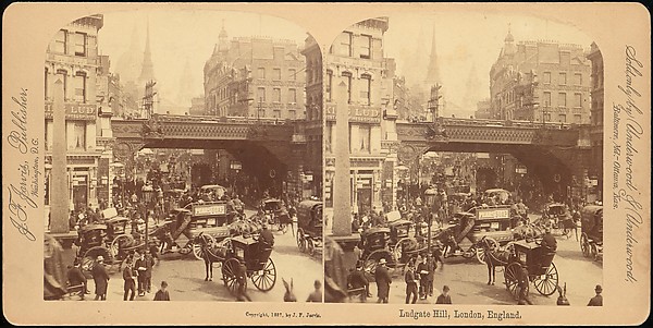 [Group of 4 Stereograph Views of Ludgate Hill, London, England]