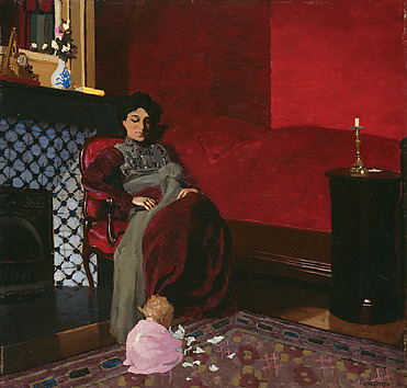 Image for The Red Room, Etretat: Madame Vallotton and her Niece, Germaine Aghion (La chambre rouge, Etretat)