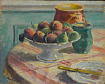 Compote of Peaches and Pears, with Pitchers, on a Table, Albert André (French, Lyons 1869–1954 Laudun), Oil on canvas