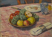 Table Setting with Fruit, Albert André (French, Lyons 1869–1954 Laudun), Oil on canvas