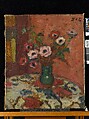 Anemones on a Flowered Tablecloth, Georges d&#39;Espagnat (French, 1870–1950), Oil on canvas