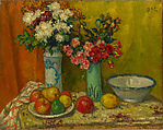 Red Flowers and Fruit, Georges d'Espagnat (French, 1870–1950), Oil on canvas