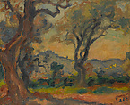 View of Cagnes, Georges d'Espagnat (French, 1870–1950), Oil on cradled canvas, mounted on wood