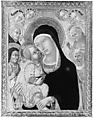 Madonna and Child with Saints John the Baptist, Jerome, Peter Martyr, and Bernardino and Four Angels, Sano di Pietro (Ansano di Pietro di Mencio) (Italian, Siena 1405–1481 Siena), Tempera on wood, gold ground