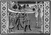 The Stoning of Saints Cosmas and Damian, Style of Icilio Federico Ioni (Italian, Siena 1866–1946 Siena), Tempera and gold on wood, Italian