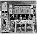 The Feast of Herod and the Beheading of the Baptist, Giovanni Baronzio (Italian, active in Romagna and the Marches, second quarter 14th century), Tempera on wood, gold ground, and silver, Italian, Rimini