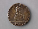 Portrait medal of Giovanni Giovano Pontano, Adriano Fiorentino (Adriano di Giovanni de&#39; Maestri) (Italian, Florence (?) born ca. 1450–60, died 1499 Florence), Bronze (Copper alloy with brown patina and remnants of black lacquer or wax).