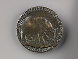 Portrait medal of Isotta degli Atti (obverse); An Elephant (reverse), Matteo de&#39; Pasti (Italian, Verona ca. 1420–after 1467 Rimini), Bronze (copper alloy with a brown patina under a worn layer of dark brown wax)