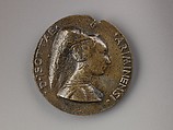 Medal:  Isotta Degli Atti, Matteo de' Pasti (Italian, Verona ca. 1420–after 1467 Rimini), Copper alloy with olive green patina.