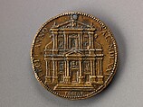 Portrait medal of Cardinal Alessandro Farnese (obverse); Il Gesù (reverse), Giovanni V. Melon (Italian, active ca. 1570–90), Bronze (Copper alloy with a warm
brown patina).