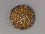 Portrait medal of Mary Tudor Queen of England (obverse); Allegory of Mary Tudor's Reign (reverse), Jacopo Nizolla da Trezzo (Italian, Milan 1515/19–1589 Madrid), Bronze (Copper alloy with honey-colored
patina).