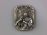 Woman Holding a Falcon and a Flower, Gilt silver, remnants of solder on the reverse., German