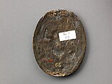 Venus and Cupid, possibly Paul Hubner (active after 1582–1614)  , Augsburg, Copper alloy with a light brown patina under a dark lacquer patina; pierced at the top., German, Augsburg