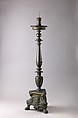 Candelabra (pair with .1385), Copper alloy with a deep green to black patina., Italian, Venice (?)