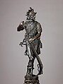 Andiron, Model, workshop of Niccolò Roccatagliata (Italian, born Genoa, active 1593–1636) (?), Venice, Copper alloy with a warm brown patina under a partly worn dark brown to black patina, cast in three segments.