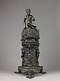 Perfume Burner Surmounted by a Satyr, Workshop of Desiderio da Firenze (Italian, born Florence, active Padua, 1532–45), Binary alloy (copper, tin, with traces of zinc, iron, nickel, silver, and antimony); a brown to olive green patina and minor traces of gilding.