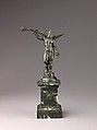 Angel, Ludovico del Duca (Italian, Rome, active 1551 (?)–died after 1603), Copper alloy, with brown patina under a grayish lacquer and various spots of
bright green corrosion