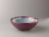 Bowl, possibly a copy of Jun ware, Stoneware with blue and purple glazes., possibly Chinese