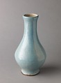 Pyriform vase, possibly an imitation of Song Guan ware, Chinese  , Ming Dynasty (?), Stoneware with blue glaze., Chinese