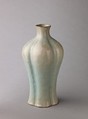Quatrefoil vase, Jun ware, Chinese  , Qing Dynasty, Stoneware with slightly flushed blue glaze, Chinese