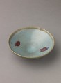 Deep bowl, Jun ware, Chinese  , Jin/Yuan Dynasty, Stoneware with splashed blue glaze., Chinese