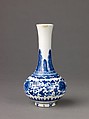 Small vase, Chinese  , Qing Dynasty, Porcelain painted in underglaze blue., Chinese