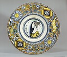 Plate (tagliere), Maiolica (tin-glazed earthenware), Italian, Deruta