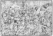 Bear Hunt, Flanders (Brussels?) (1470–1490), Pen and brown ink, Flemish