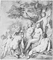 Allegory of Fertility (Recto), Jacob Jordaens (Flemish, Antwerp 1593–1678 Antwerp), Pen and brush and brown ink, watercolor, over traces of preliminary drawing in black chalk.
Verso in black chalk.