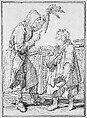 A Monk with a Carrot and a Woman with a Chamber Pot, Pier Leone Ghezzi (Italian, Comunanza near Ascoli Piceno 1674–1755 Rome), Pen and brown ink