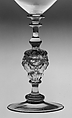 Wineglass, Colorless (strongly greenish gray) nonlead glass. Blown, mold blown., Façon de Venise, northern European