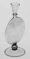 Vase, Colorless (topaz-tinted) nonlead glass. Blown, pattern molded, trailed., Italian (Venice)