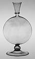 Vase, Colorless (topaz-tinted) nonlead glass. Blown, pattern molded, trailed., Italian (Venice)