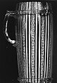 Drinking horn, Colorless (slightly gray) and opaque white nonlead glass. Blown, "vetro a retorti", trailed., Venetian or façon de Venise