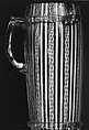 Drinking horn, Colorless (slightly gray) and opaque white nonlead glass. Blown, "vetro a retorti", trailed., Venetian or façon de Venise