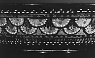Bowl, Transparent dark blue nonlead glass.  Blown, enamaled, gilt., Italian (Venice)