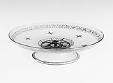 Armorial tazza, Colorless (slightly gray) nonlead glass.  Blown, enameled, gilt., Italian (Venice)